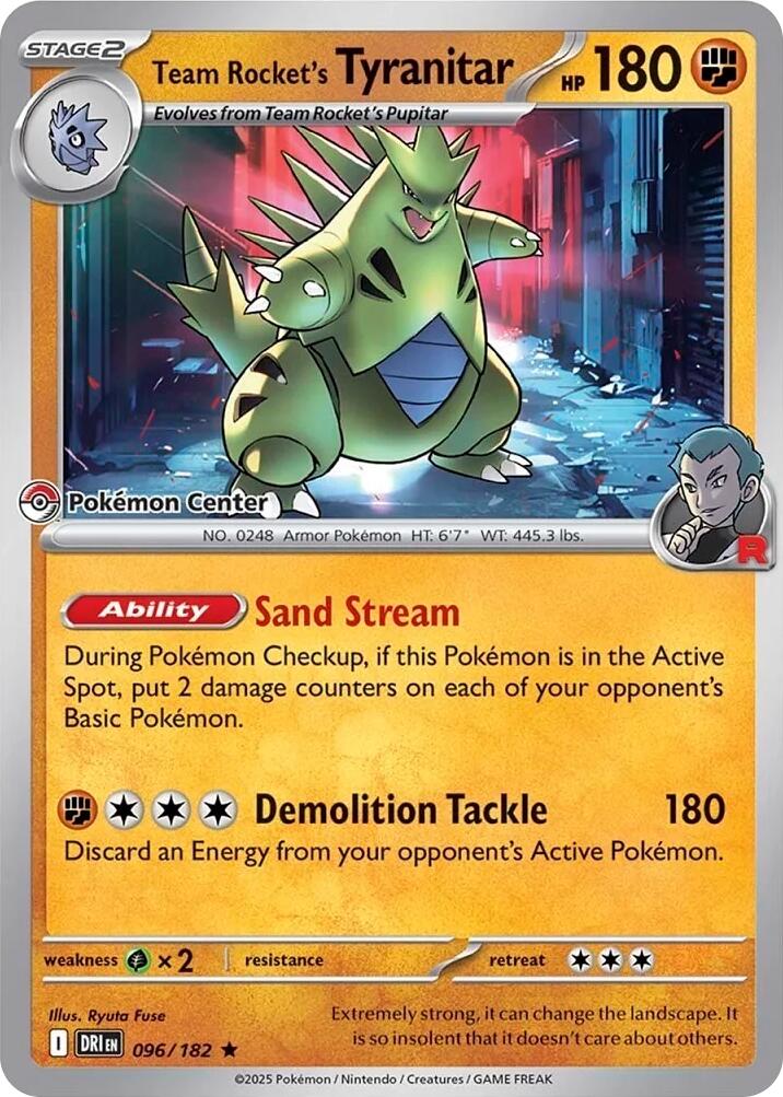 Team Rocket's Tyranitar (096/182) (Pokemon Center Exclusive) [Miscellaneous Cards] | Card Citadel