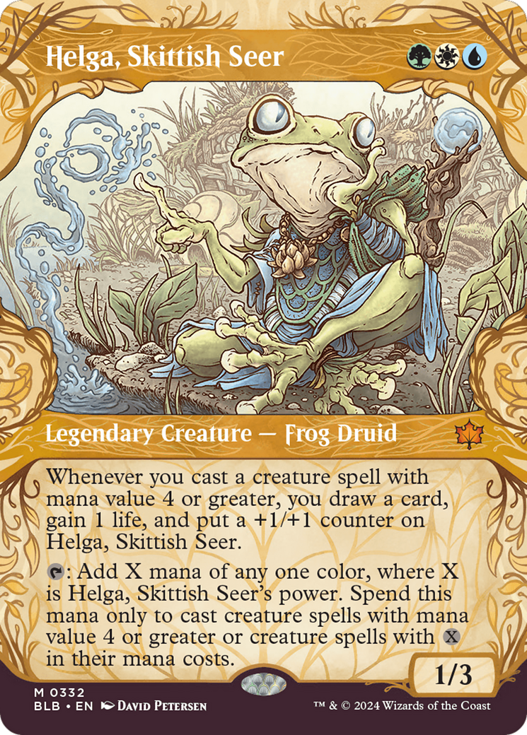 Helga, Skittish Seer (Showcase) [Bloomburrow] | Card Citadel