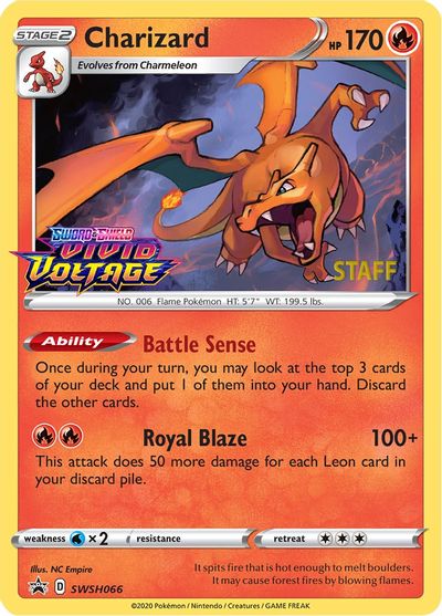 Charizard (SWSH066) (Staff Prerelease Promo) [Sword & Shield: Black Star Promos] | Card Citadel