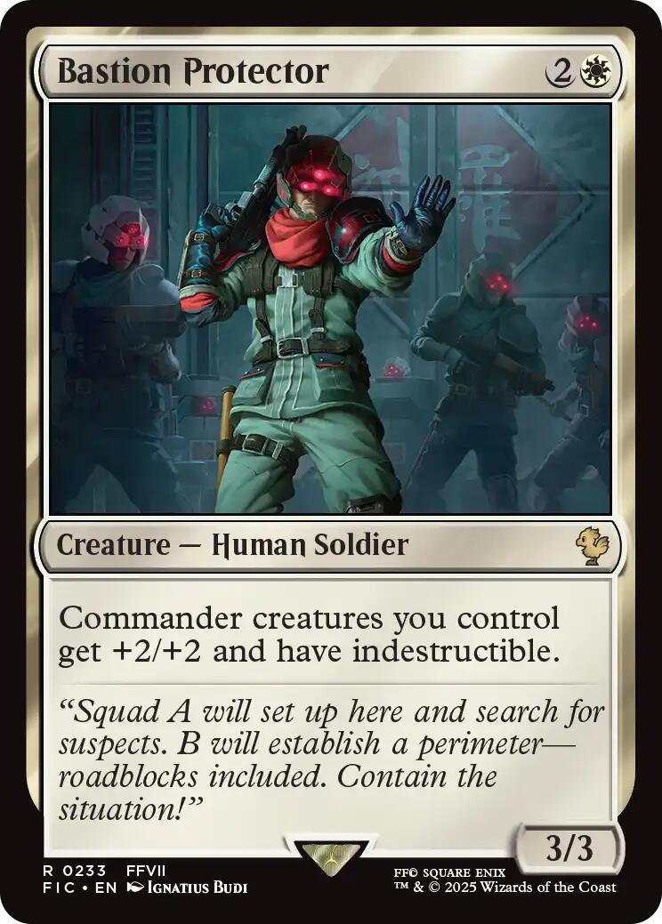Bastion Protector (Surge Foil) [FINAL FANTASY Commander] | Card Citadel