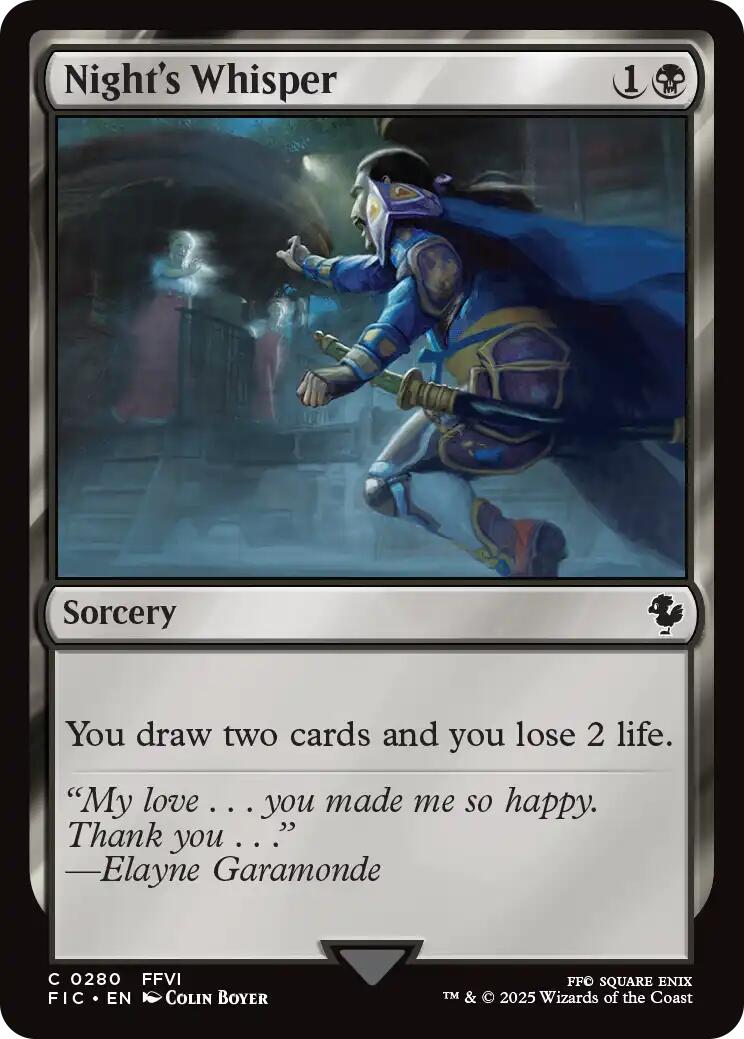 Night's Whisper (Surge Foil) [FINAL FANTASY Commander] | Card Citadel