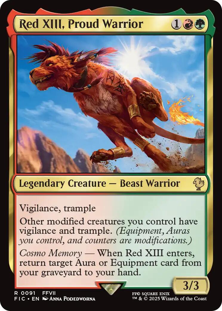 Red XIII, Proud Warrior (Surge Foil) [FINAL FANTASY Commander] | Card Citadel