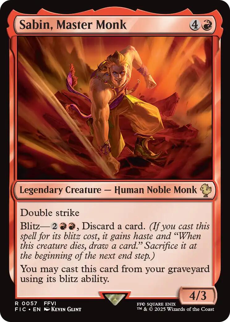 Sabin, Master Monk (Surge Foil) [FINAL FANTASY Commander] | Card Citadel