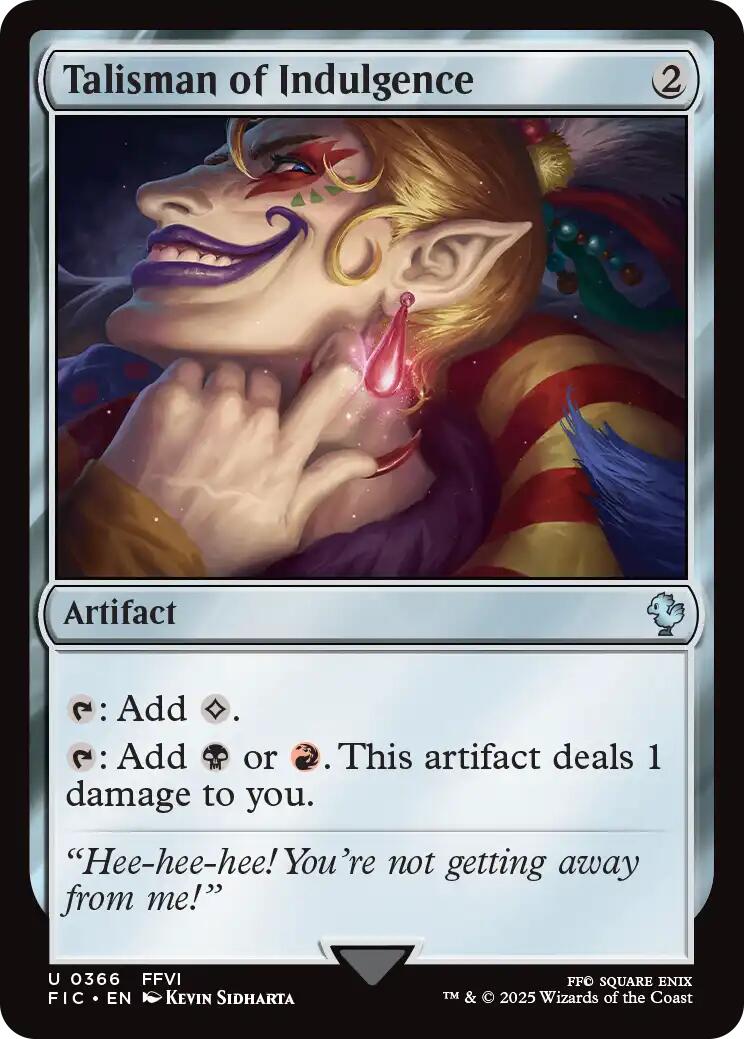 Talisman of Indulgence (Surge Foil) [FINAL FANTASY Commander] | Card Citadel
