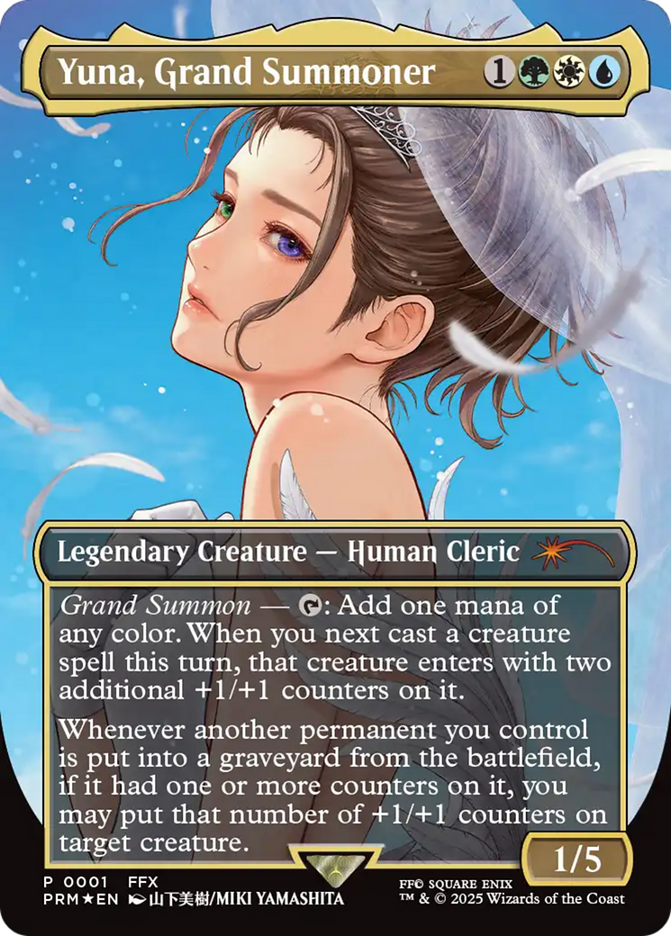 Yuna, Grand Summoner (Borderless) [Wizards Play Network 2025] | Card Citadel
