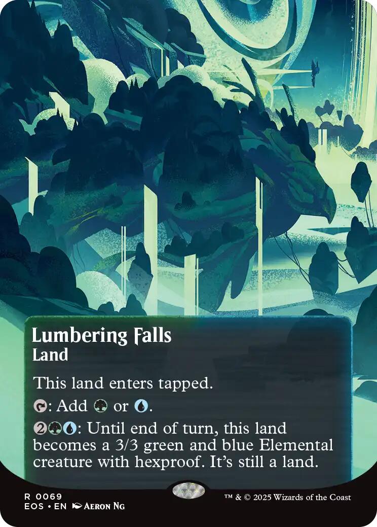 Lumbering Falls (0069) (Borderless) [Edge of Eternities: Stellar Sights] | Card Citadel