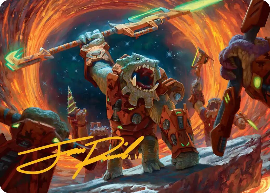 Frontline War-Rager Art Card (Gold-Stamped Signature) [Edge of Eternities Art Series] | Card Citadel