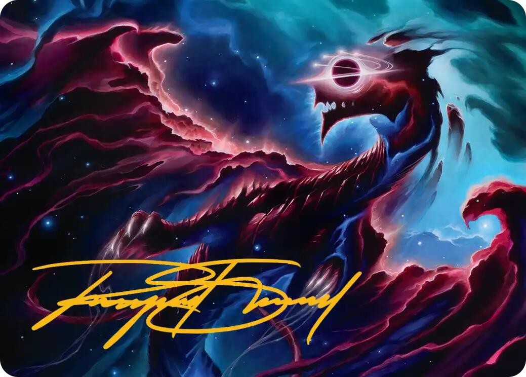Nova Hellkite Art Card (18/54) (Gold-Stamped Signature) [Edge of Eternities Art Series] | Card Citadel