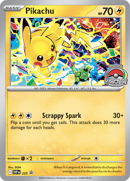 Pikachu (225) (World Championship 2025) [Scarlet & Violet: Black Star Promos] | Card Citadel