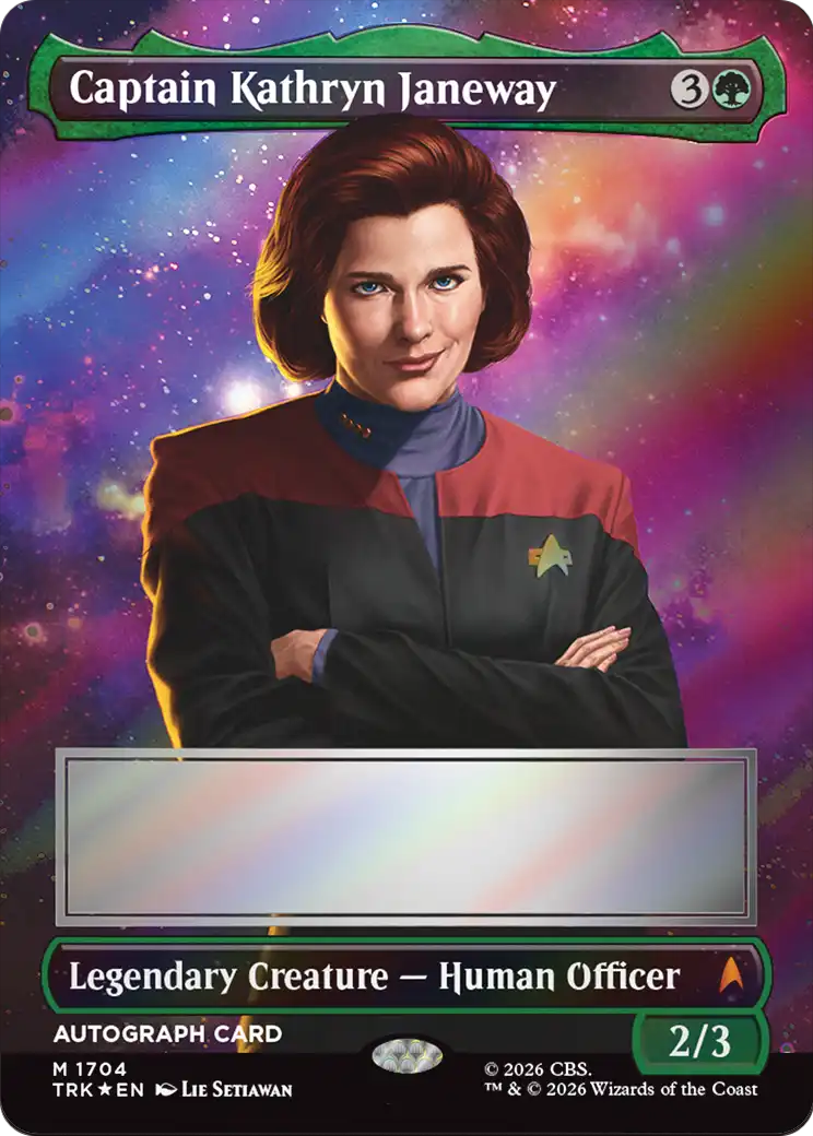 Captain Kathryn Janeway (Borderless) (Signed) [Star Trek] | Card Citadel