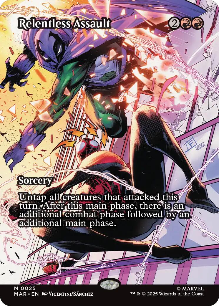Relentless Assault (Borderless) [Marvel's Spider-Man: Eternal-Legal] | Card Citadel