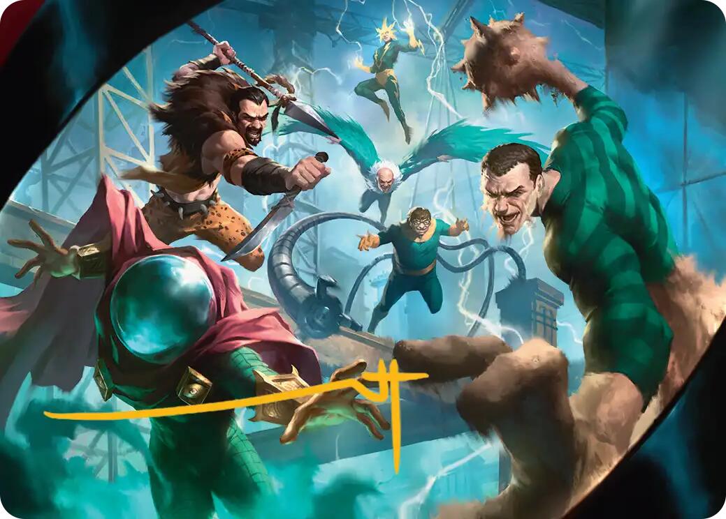 Behold the Sinister Six! Art Card (7/54) (Gold-Stamped Signature) [Marvel's Spider-Man Art Series] | Card Citadel