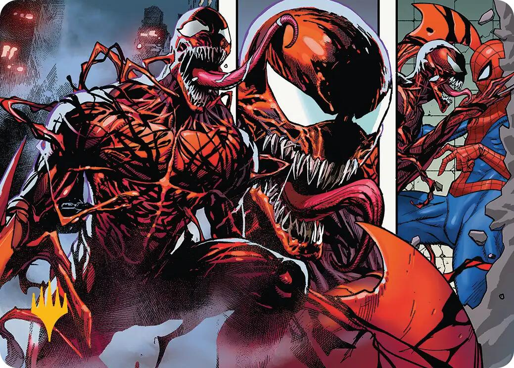 Carnage, Crimson Chaos Art Card (Gold-Stamped Planeswalker Symbol) [Marvel's Spider-Man Art Series] | Card Citadel
