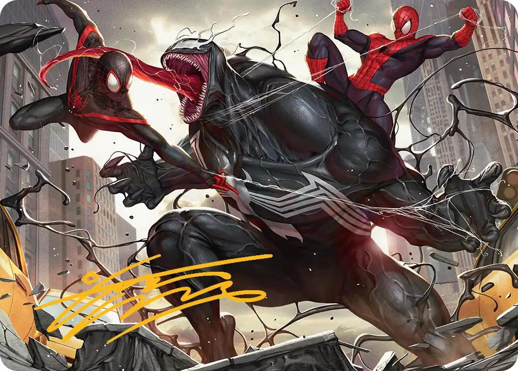 Terrific Team-Up Art Card (Gold-Stamped Signature) [Marvel's Spider-Man Art Series] | Card Citadel