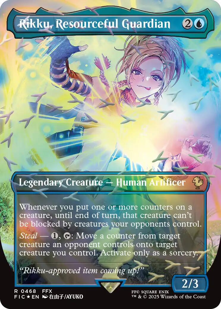Rikku, Resourceful Guardian (Borderless) (Chocobo Track Foil) [FINAL FANTASY Commander] | Card Citadel
