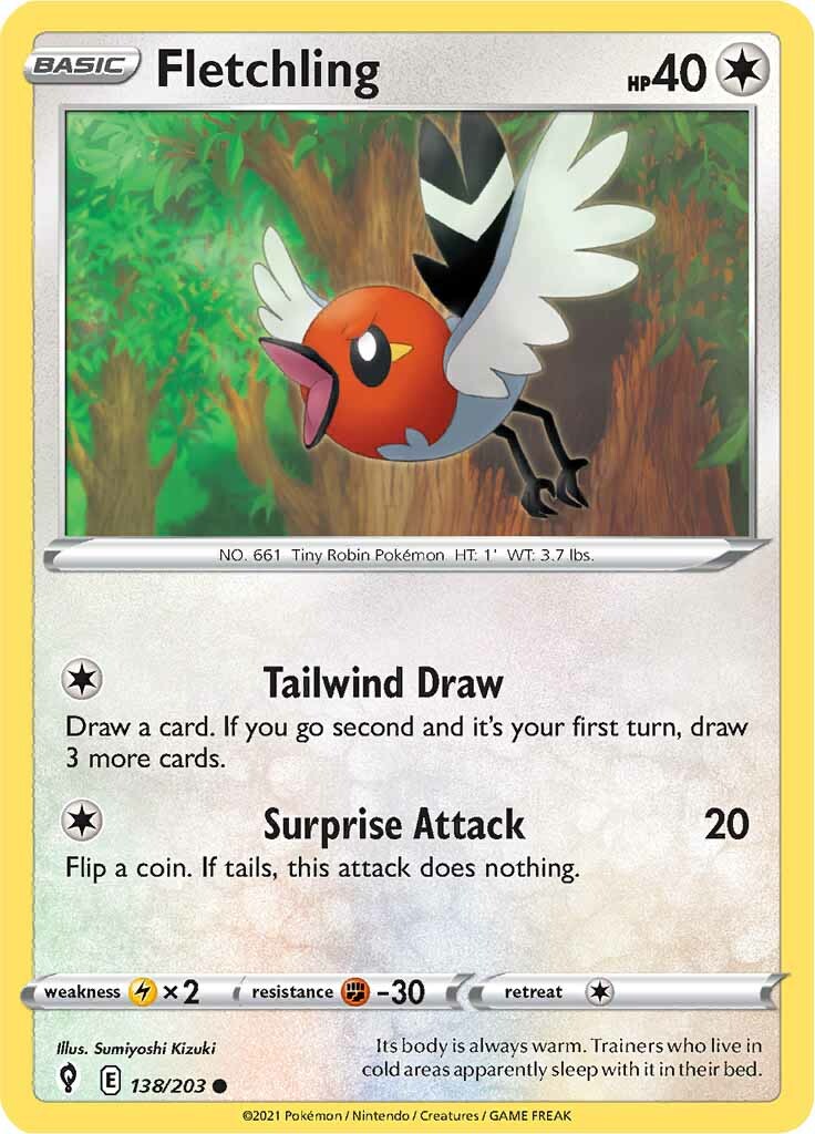 Fletchling (138/203) [Sword & Shield: Evolving Skies] | Card Citadel