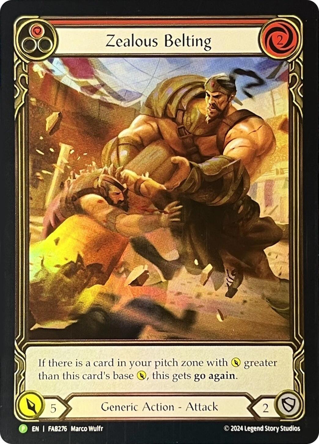 Zealous Belting (Extended Art) [FAB276] (Promo)  Rainbow Foil | Card Citadel