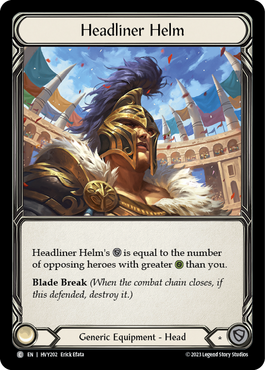 Headliner Helm [HVY202] (Heavy Hitters)  Cold Foil | Card Citadel