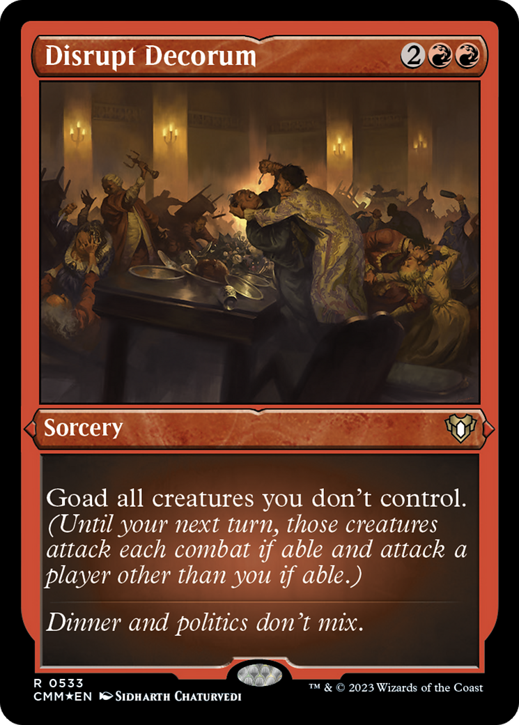 Disrupt Decorum (Foil Etched) [Commander Masters] | Card Citadel