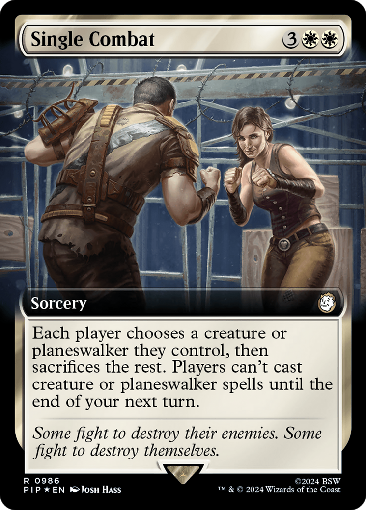 Single Combat (Extended Art) (Surge Foil) [Fallout] | Card Citadel