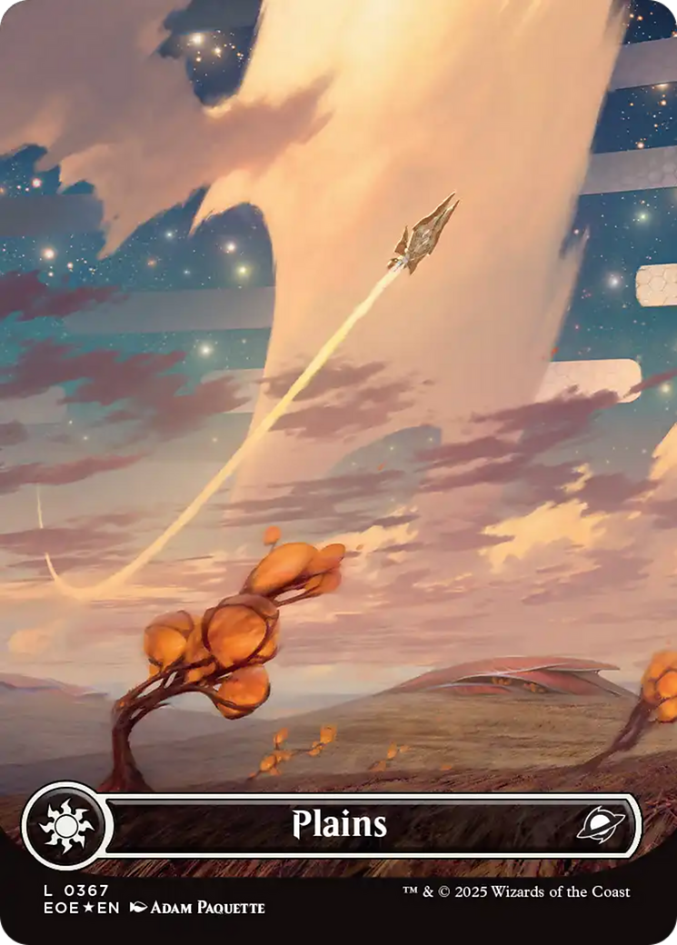 Plains (0367) (Borderless) (Galaxy Foil) [Edge of Eternities] | Card Citadel