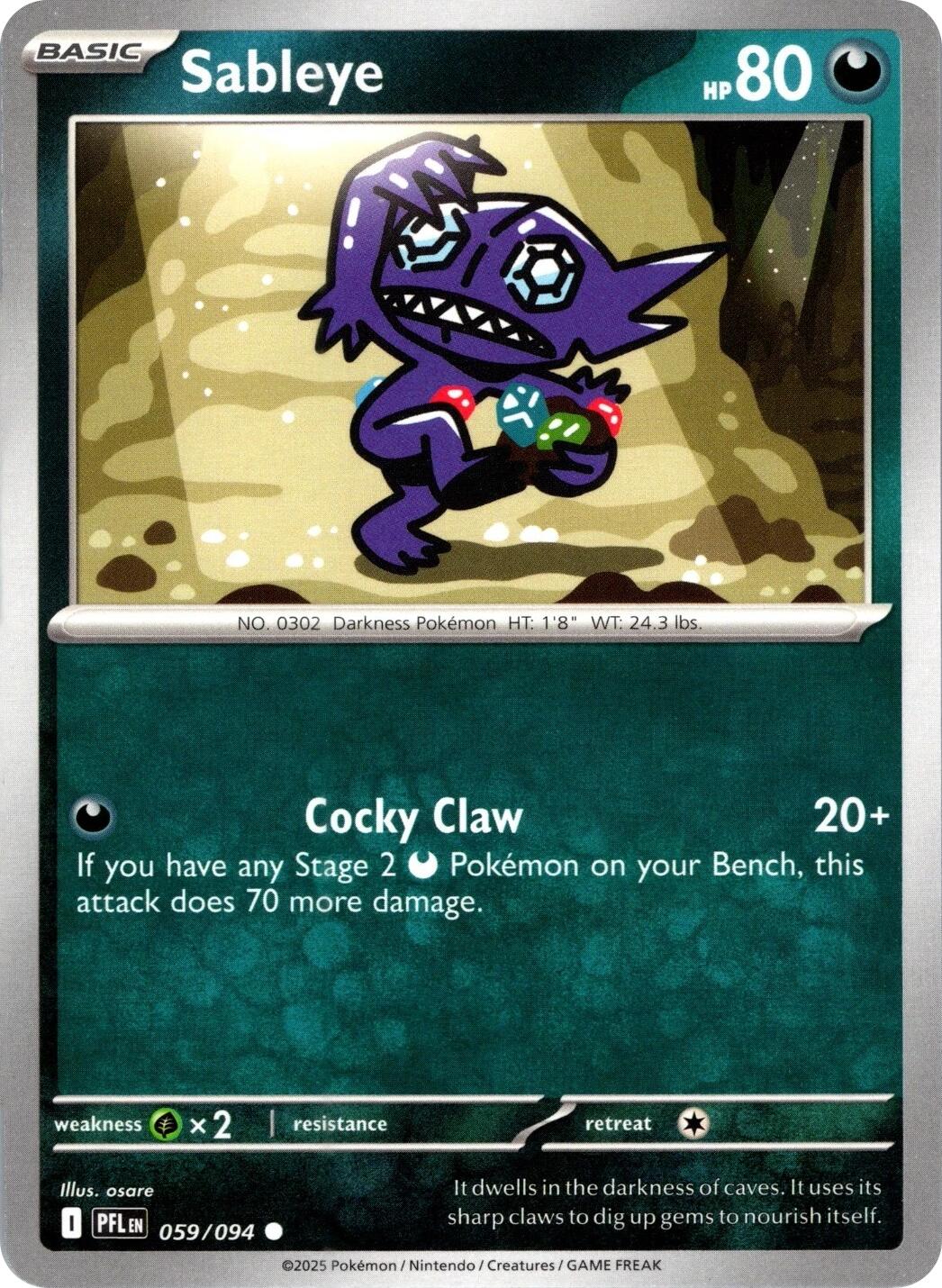 Sableye (059/094) [Mega Evolution: Phantasmal Flames] | Card Citadel