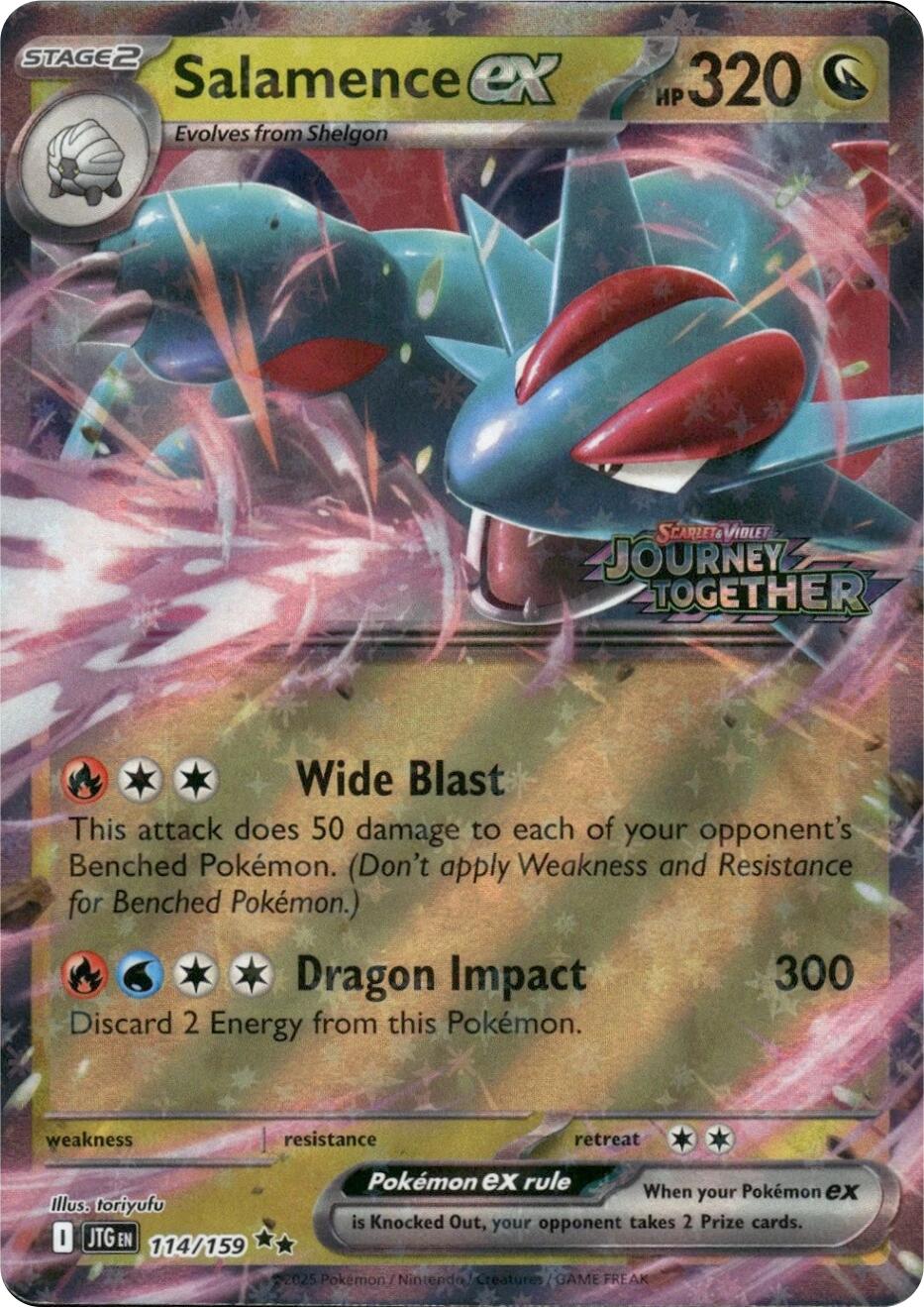 Salamence ex (114/159) (Journey Together Stamped) [Scarlet & Violet: Journey Together] | Card Citadel