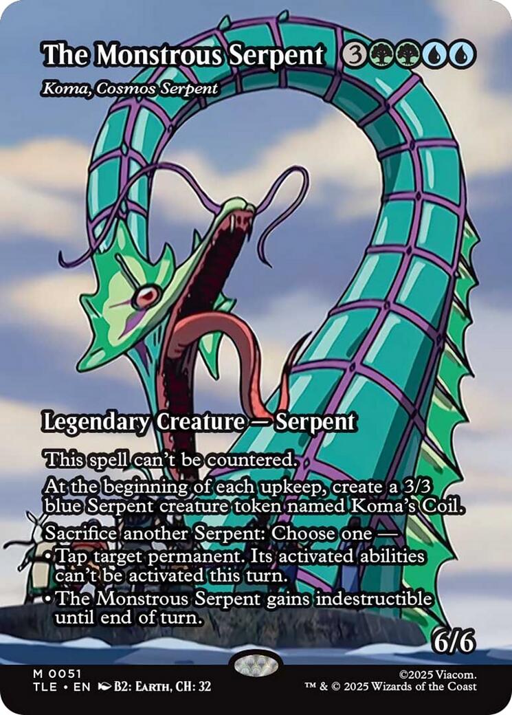 The Monstrous Serpent - Koma, Cosmos Serpent (Borderless) [Avatar: The Last Airbender: Eternal-Legal] | Card Citadel