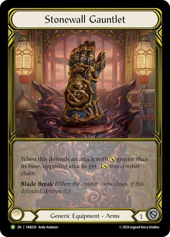 Stonewall Gauntlet (Golden) [FAB229] (Promo)  Cold Foil | Card Citadel