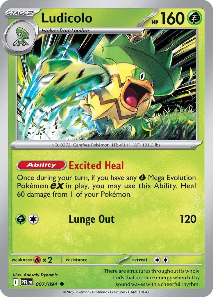 Ludicolo (007/094) [Mega Evolution: Phantasmal Flames] | Card Citadel