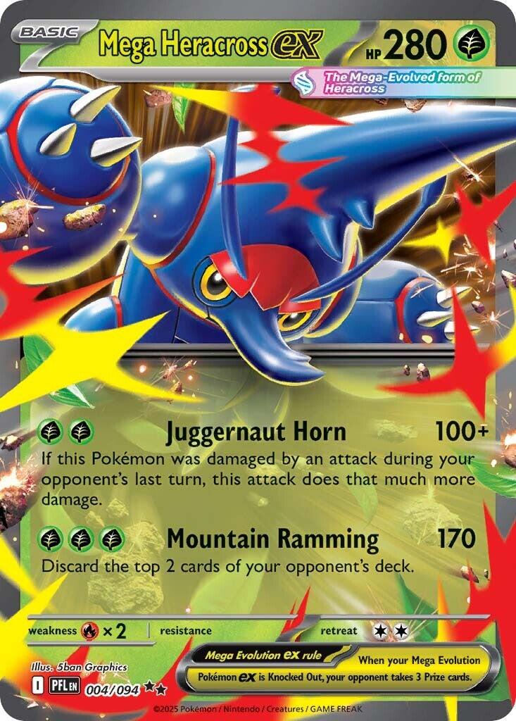 Mega Heracross ex (004/094) [Mega Evolution: Phantasmal Flames] | Card Citadel