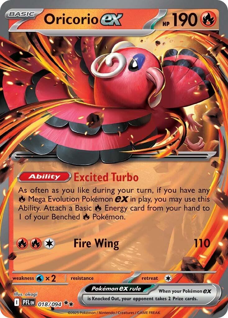 Oricorio ex (018/094) [Mega Evolution: Phantasmal Flames] | Card Citadel