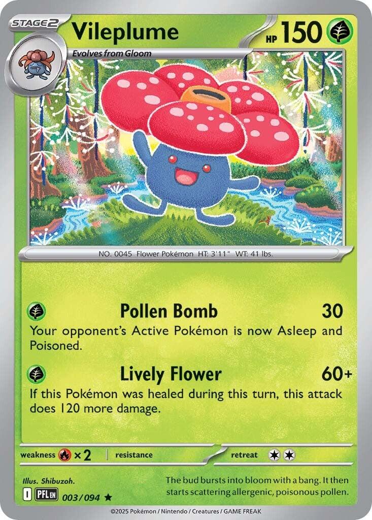 Vileplume (003/094) [Mega Evolution: Phantasmal Flames] | Card Citadel