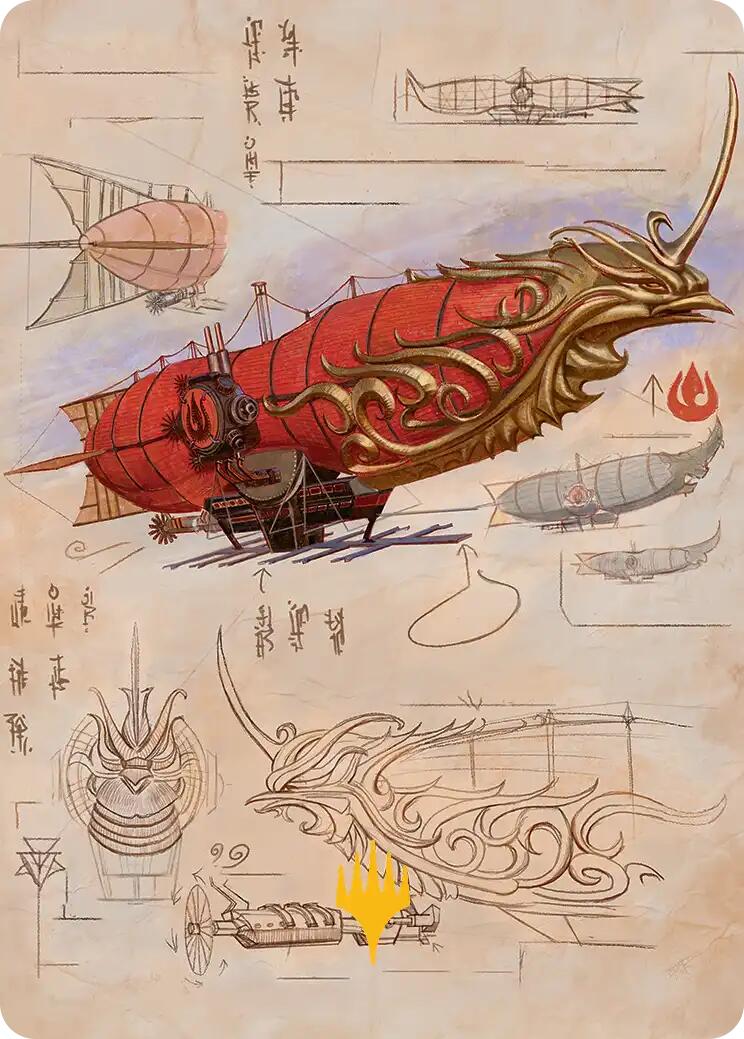 Phoenix Fleet Airship Art Card (Gold-Stamped Planeswalker Symbol) [Avatar: The Last Airbender Art Series] | Card Citadel