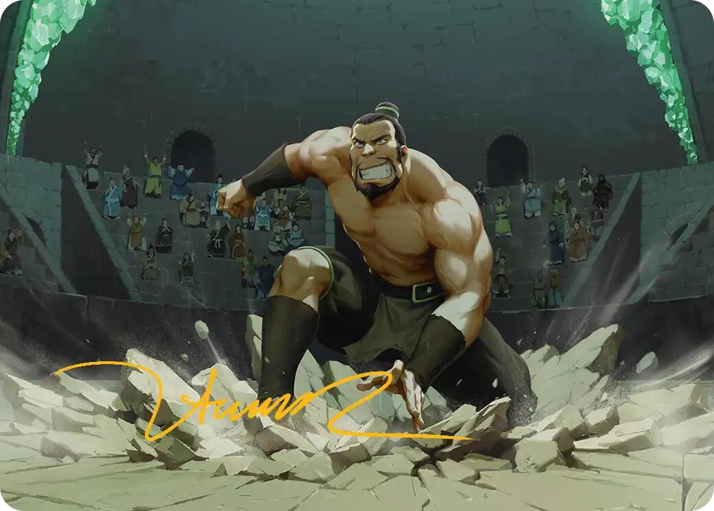 The Boulder, Ready to Rumble Art Card (Gold-Stamped Signature) [Avatar: The Last Airbender Art Series] | Card Citadel