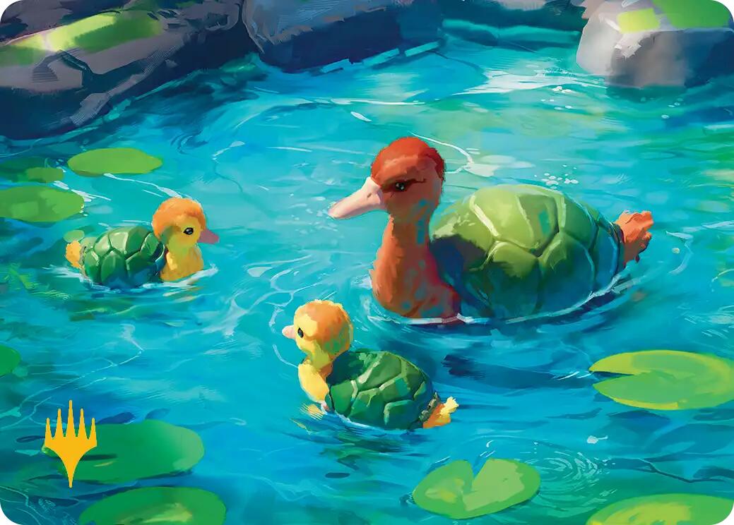 Turtle-Duck Art Card (Gold-Stamped Planeswalker Symbol) [Avatar: The Last Airbender Art Series] | Card Citadel