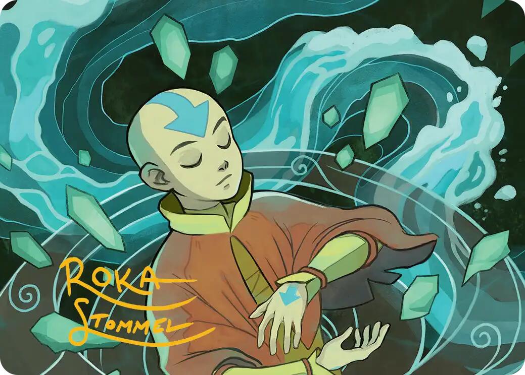 Aang, at the Crossroads Art Card (Gold-Stamped Signature) [Avatar: The Last Airbender Art Series] | Card Citadel