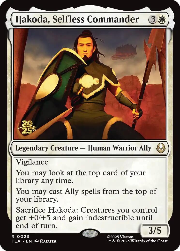 Hakoda, Selfless Commander [Avatar: The Last Airbender Prerelease Cards] | Card Citadel