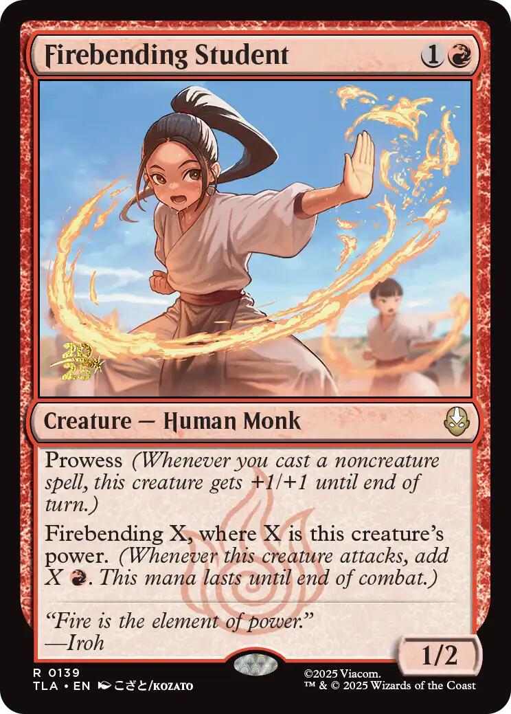Firebending Student [Avatar: The Last Airbender Prerelease Cards] | Card Citadel
