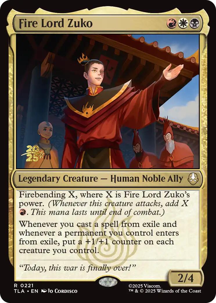 Fire Lord Zuko [Avatar: The Last Airbender Prerelease Cards] | Card Citadel