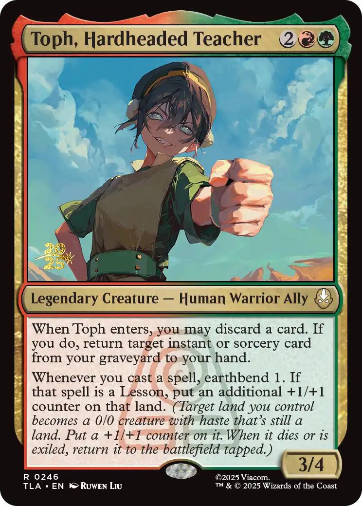 Toph, Hardheaded Teacher [Avatar: The Last Airbender Prerelease Cards] | Card Citadel