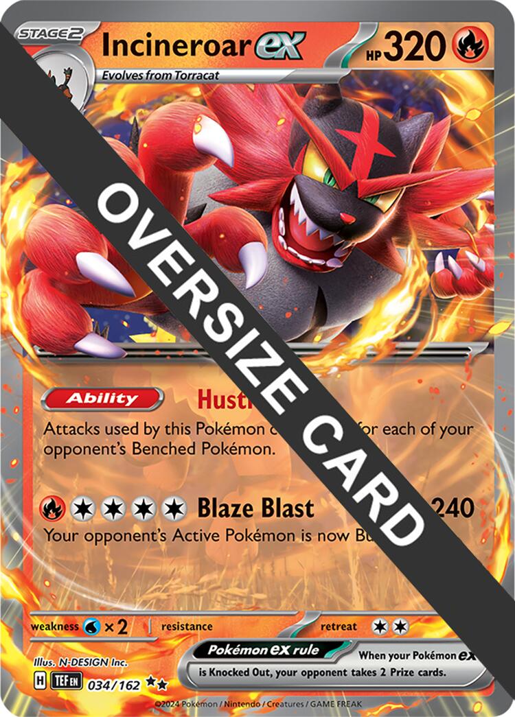Incineroar ex (034/162) (Jumbo Card) [Scarlet & Violet: Temporal Forces] | Card Citadel