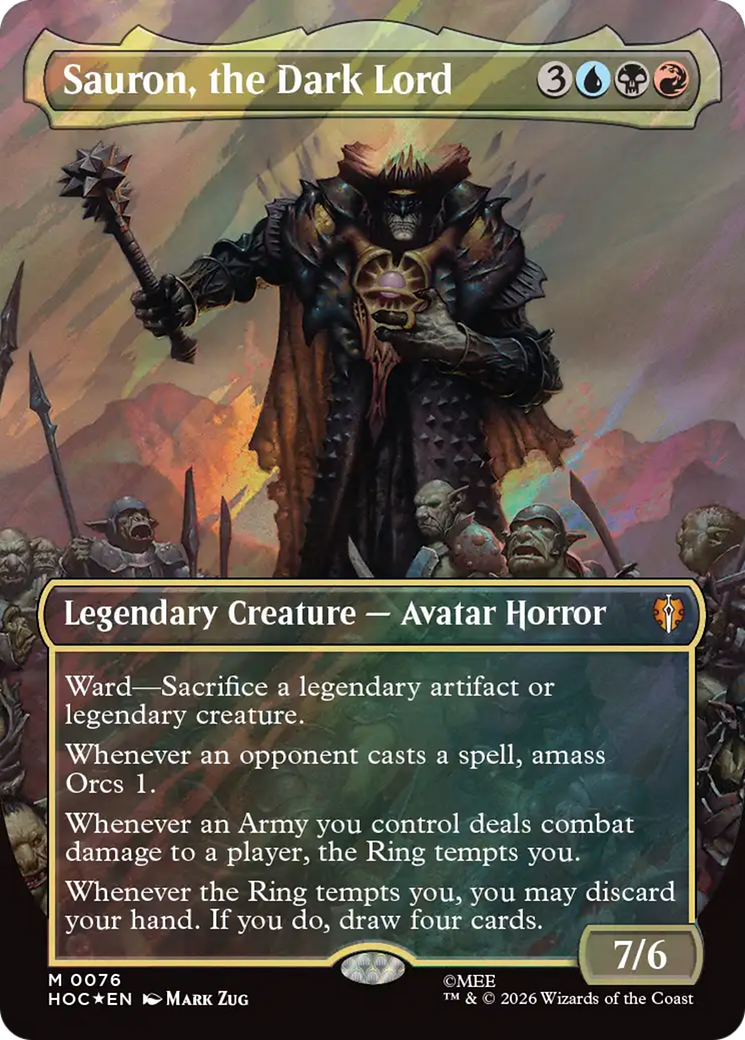 Sauron, the Dark Lord (Borderless) (Surge Foil) [The Hobbit] | Card Citadel