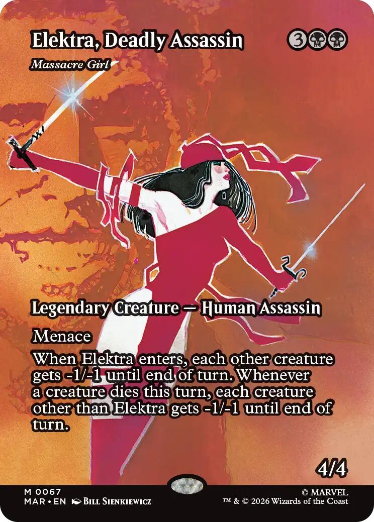 Elektra, Deadly Assassin - Massacre Girl (Borderless) [Marvel Universe: Eternal-Legal] | Card Citadel