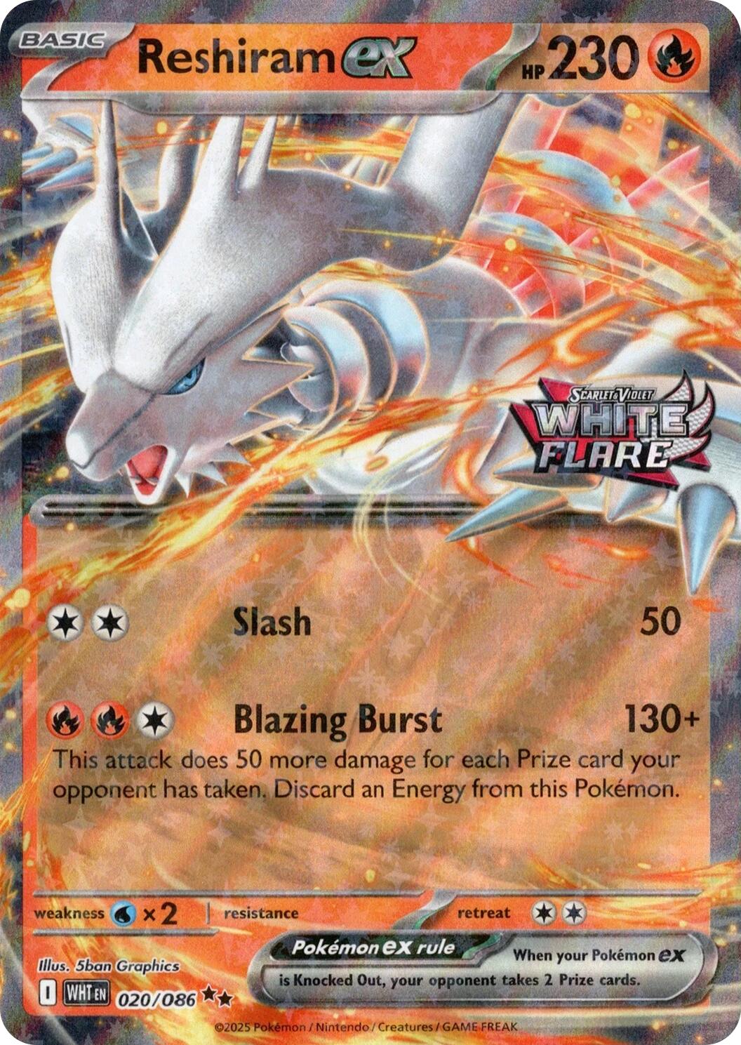 Reshiram ex (020/086) (White Flare Stamped) [Miscellaneous Cards] | Card Citadel