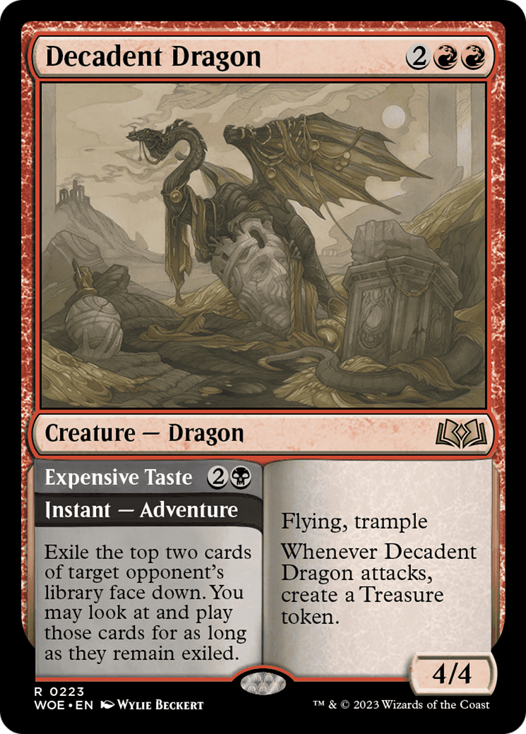 Decadent Dragon // Expensive Taste [Wilds of Eldraine] | Card Citadel