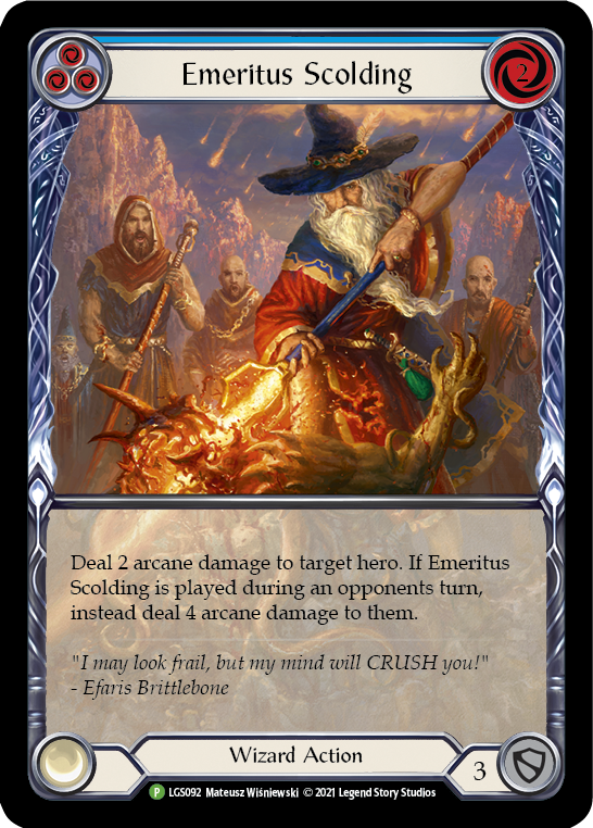 Emeritus Scolding (Blue Extended Art) [LGS092] (Promo)  Rainbow Foil | Card Citadel