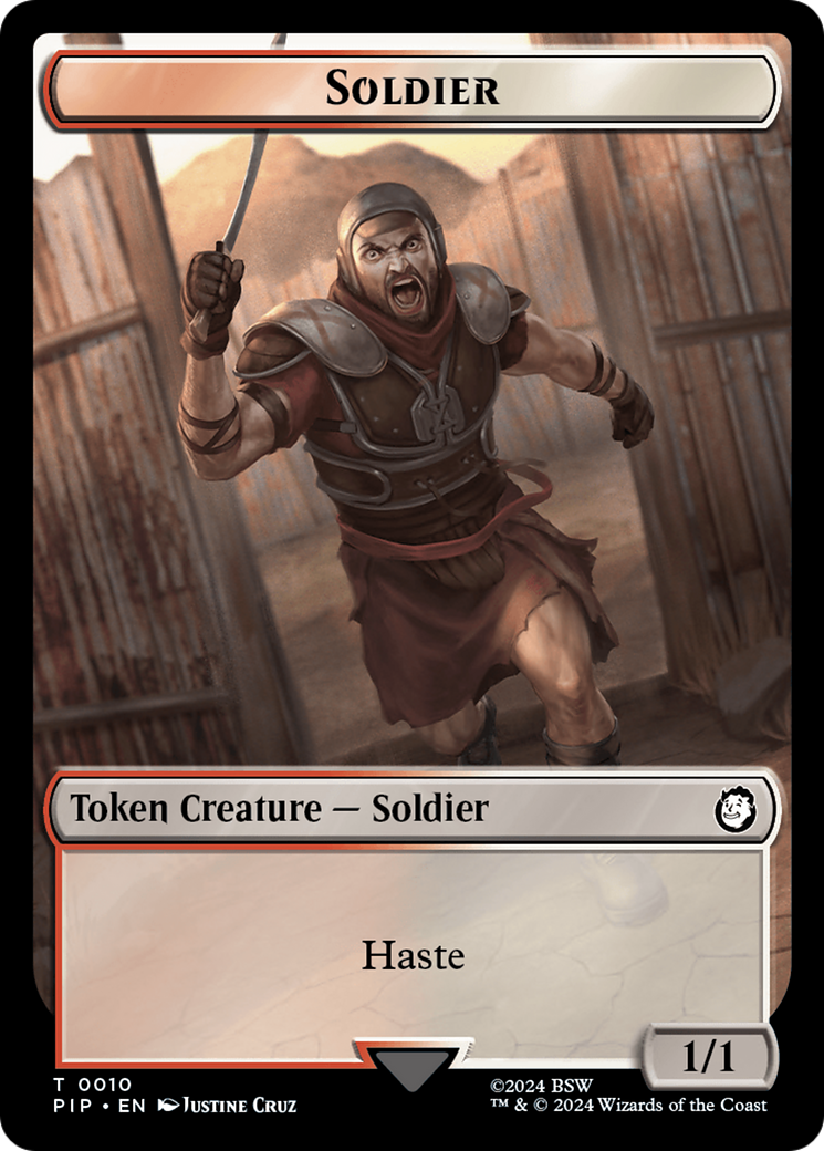 Soldier (0010) // Warrior Double-Sided Token [Fallout Tokens] | Card Citadel