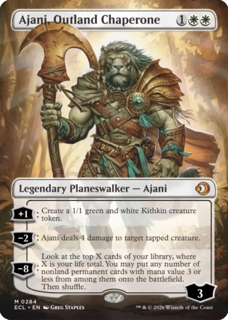 Ajani, Outland Chaperone (Borderless) [Lorwyn Eclipsed] | Card Citadel
