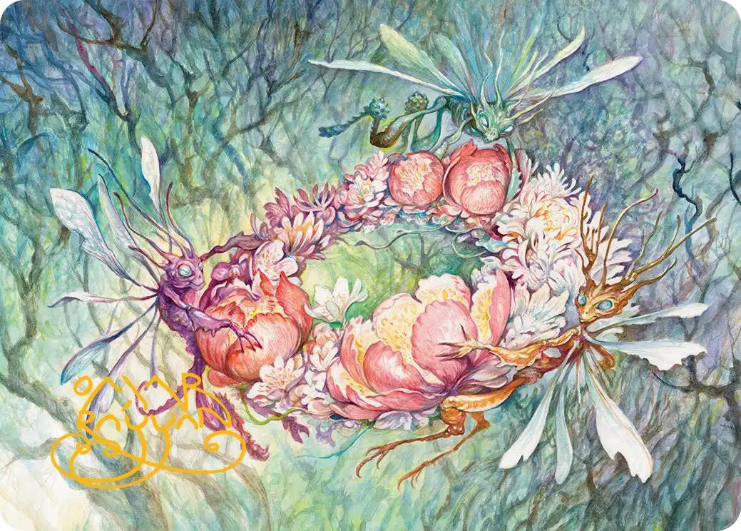 Grave Venerations Art Card (Gold-Stamped Signature) [Lorwyn Eclipsed Art Series] | Card Citadel